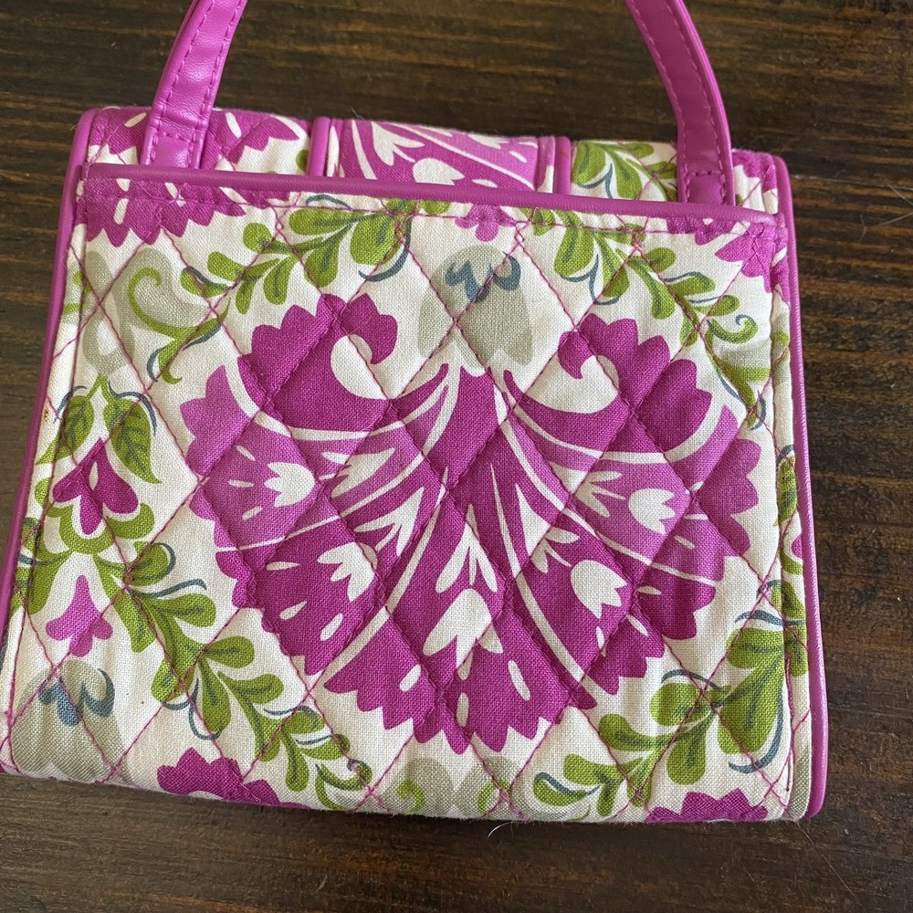 Vera Bradley Turnlock Crossbody Wallet Julep Tulip Pink White Green Floral Print - Picture 8 of 10